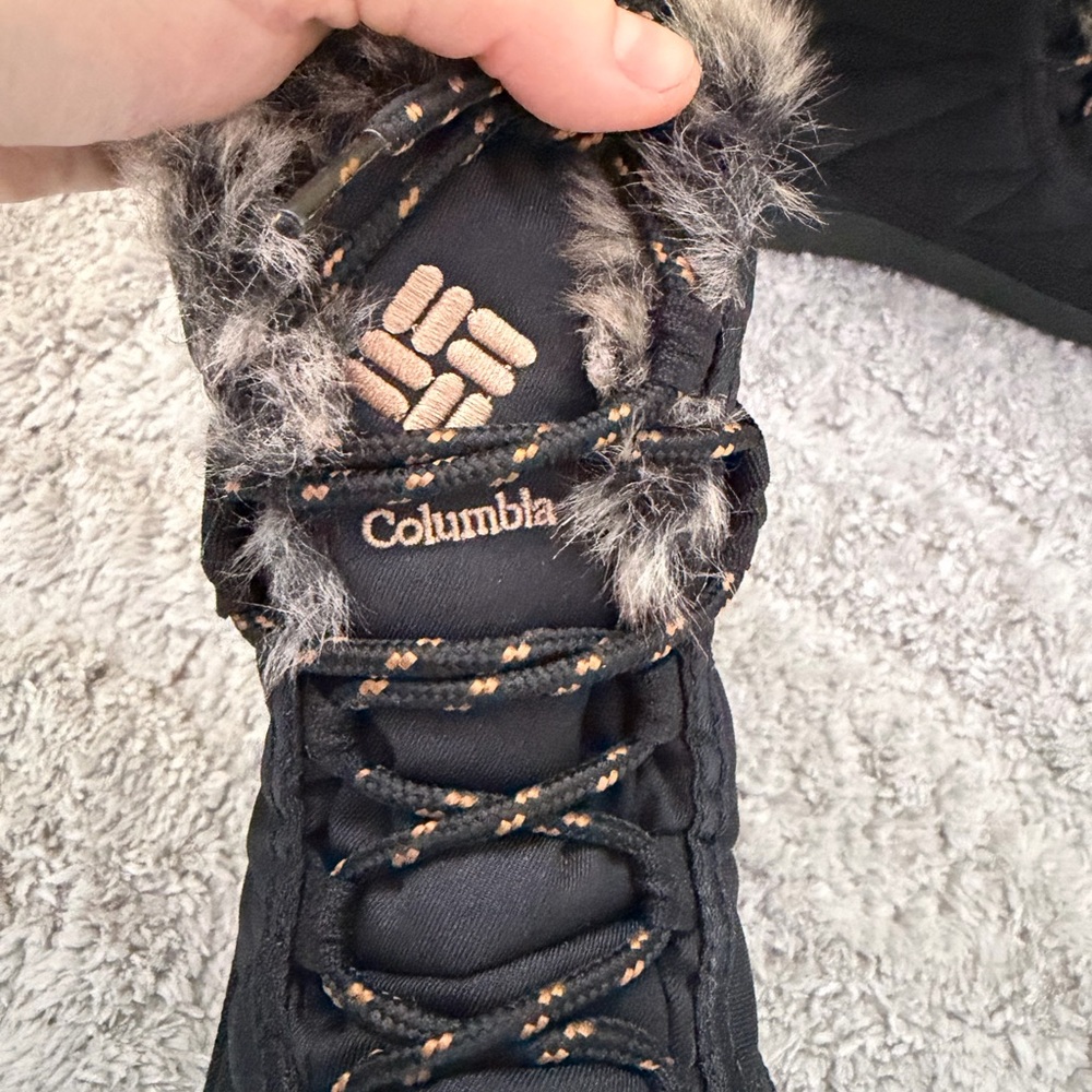 Columbia Minx Shorty Black Boots with Faux Fur Trim EU 37 US 6